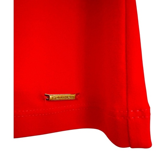 Calvin Klein Red Sleeveless Suit Blouse Top Office Tank Cami Classic Interview M - Picture 5 of 9